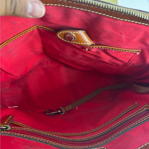 Dooney & Bourke Maroon and Tan Leather Satchel - Picture 9 of 9